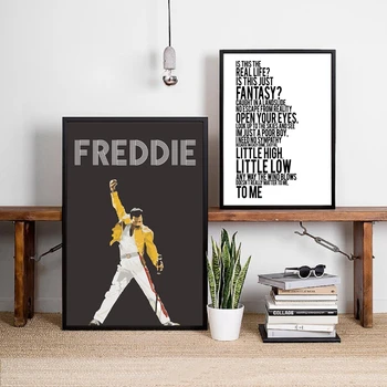 Dronning Band Freddie Mercury Lærred Kunst Udskriver Hip Hop Musik Plakat, Rum Udsmykning Bohemian Rhapsody Maleri Væg Billeder Levende