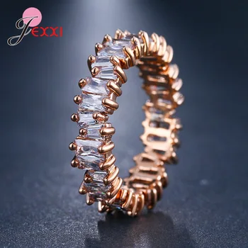 Drop Shipping Nyeste Kvinder Mode Smykker I Ægte 925 Sterling Sølv Ringe For Kvinder Nyt Design Crystal Ringe For Kæreste