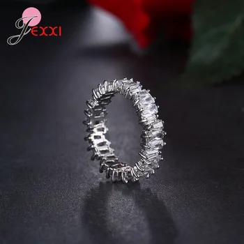 Drop Shipping Nyeste Kvinder Mode Smykker I Ægte 925 Sterling Sølv Ringe For Kvinder Nyt Design Crystal Ringe For Kæreste