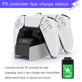 Dual Controller Oplader Station til Sony Playstation 5 Trådløs Opladning Dock Elektronisk Maskine Tilbehør