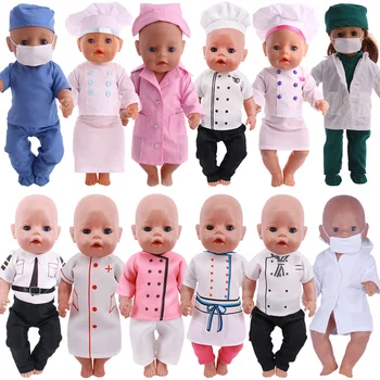 Dukke Tøj Læge Sygeplejerske Kok Navy-Serien Passer til Passer til 18 Tommer Amerikansk Pige, s&43Cm Nye Baby Born Dukke Zaps Vores Generation Toy