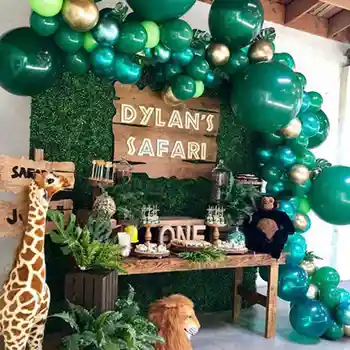 Dyr Balloner fødselsdagsfest Jungle Safari Part Globos Jungle Tema fødselsdagsfest Indretning Børn Først 1 Års Fødselsdag