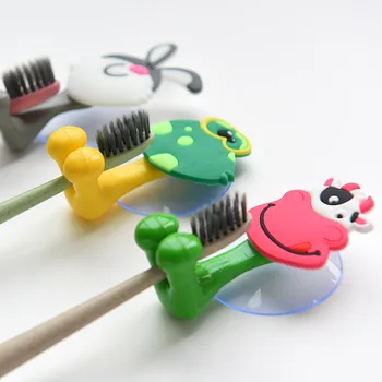 Dyr Søde Tegneserie Sugekop Tandbørsteholder Badeværelse Tilbehør Sæt Væggen Suge-Indehaver Af
