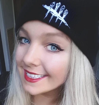 Døde Af Dagslys Beanie Bomuld Broderi Afslappet, For Mænd, Kvinder Strikket Vinter Hat Solid Hip-hop Skullies Unisex Overlevelse Spil