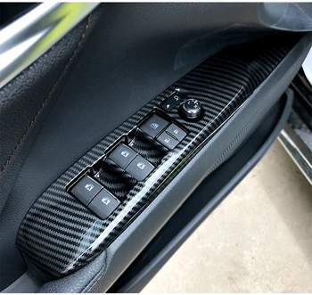 Døren Armlæn Vinduesglas Lift Control Knappen På Panelet Dække Trim Tilbehør Til Toyota Camry 2018 2019 2020 Mat / Carbon Fiber