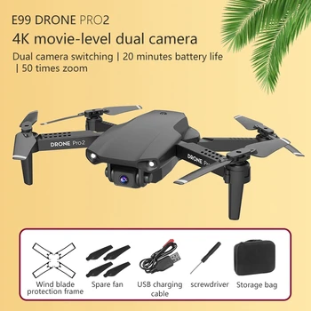 E99 Pro 4K-Dual Kamera FPV Quadcopter 50 Gange Fokusere Folde Drone