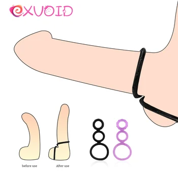 EXVOID Pungen Binde Forsinke Ejakulation Voksne Produkt Silikone sexlegetøj til Mænd Gay Erektion Cock Ring Elastisk penisring-Sex Shop