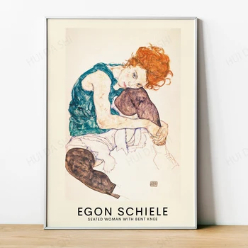 Egon Schiele Siddende Kvinde Med Bøjet Knæ 1917 Egon Schiele-Print, Indretning, Fine Art Print, Schiele Plakat, Schiele Væg Kunst