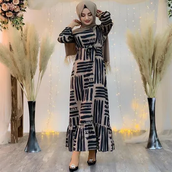 Eid Mubarak Muslimske Mode Dubai Abaya Tyrkisk Hijab Sommer Kjole Islamisk Tøj Kvinder Robe Femme Ete Vestidos