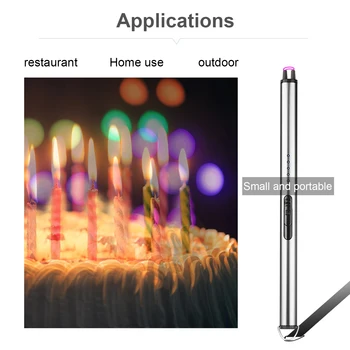 Elektrisk Lysbue, BBQ Lettere USB-Vindtæt omgivende luft. flammeloes Plasma-Tænding Lange Køkken Lightere gaslighter For Lys, Gas Komfur