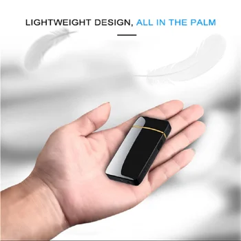 Elektronisk LED Fingeraftryk Lettere Vindtæt Dobbelt Bue Plasma-USB-Opladning Lettere Kreative Cigaret Tilbehør