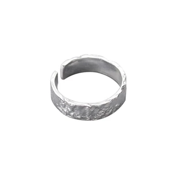 Eneste Hukommelse Enkel Personlighed Uregelmæssige Skinnende 925 Sterling Sølv Kvindelige Resizable Åbne Ringe SRI787