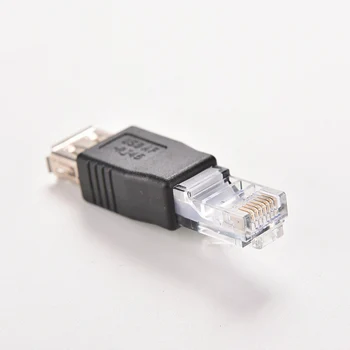 Engros-2stk PC USB til RJ45 Female En Bærbar computer LAN-Netværk Kabel Ethernet Converter Transverter Stik RJ45-Stik Adapter