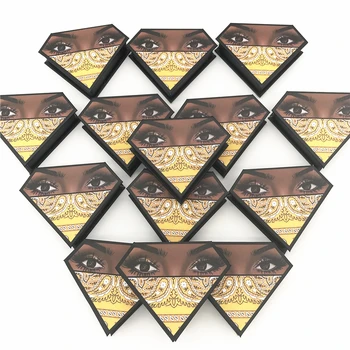 Engros Eyelash Box Emballage 25mm Mink Vipper Bulk Mink Øjenvipper Diamant Form, Maske Max Øjenvipper Emballage Falsk LashesBulk