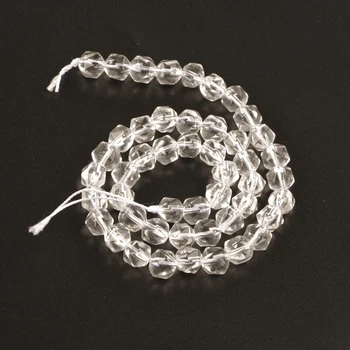Engros Facetslebne Hvide Glasperler Løs Naturlige Sten Perler Håndarbejde til smykkefremstilling 6 8mm DIY Armbånd