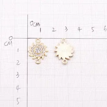 Engros Guld Solsikke Rhinestone Stik Charms til Smykker at Gøre DIY Armbånd Tilbehør til Smykker Håndværk
