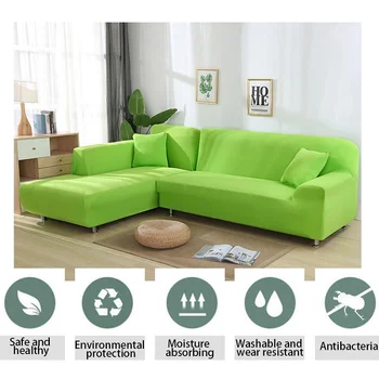 Ensfarvet Fuldt Pakket Sofa Dækning Moderne Elastisk Hjørne Aftagelig Dekorativ Non-slip Sofaen Dække Stue Møbler
