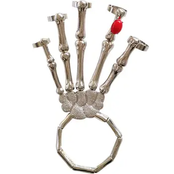 Et Stykke Sten Armbånd Finger Punk Kæde Harnes Skelet Hånd Charme Steampunk Vintage Smykker, Kvinder, Dame, Halloween Tilbehør