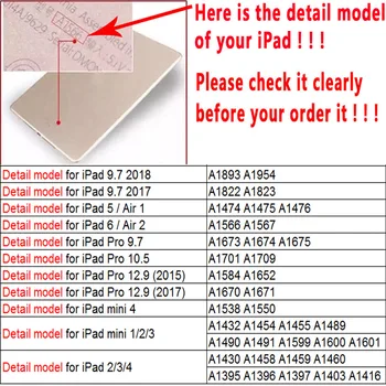 Etui til iPad Luft 4 3 2 1 Mini 5 Funda PU Læder Smart Tablet Cover til iPad Pro 11 9.7 6 5 10.2