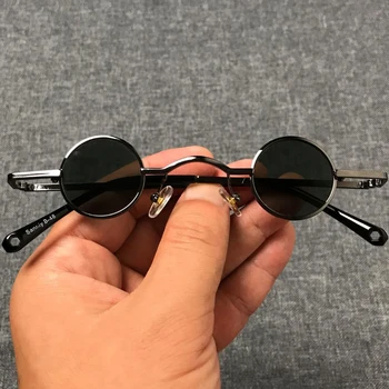 Evove Glas Solbriller Mandlige Små Runde Briller Ekstra Smalle Steampunk Mænd Kvinder Unisex Vintage