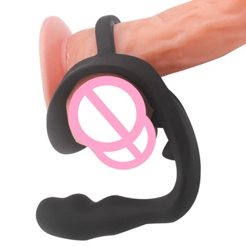 FBHSECL Cock Ring Butt Plug Mandlige Masturbator Stimulator Anal plug Prostata Massage Silikone Penis Ring Voksen Sex Legetøj til Mænd