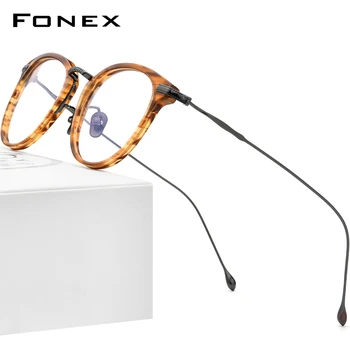 FONEX Acetat Titanium Briller Mænd 2021 Nye Retro-Pladsen Recept Briller Ramme Kvinder Optiske Briller Brillerne F85648