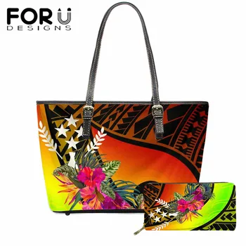 FORUDESIGNS Nye Kosrae Skildpadde Polynesiske Casual Print Tote Bag Kvindelige Luksus Håndtaske Stor Kapacitet Skulder Taske til Kvinder Pung
