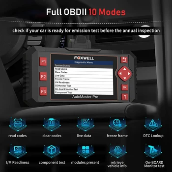FOXWELL NT604 Elite OBD2 Professionel Scanner Airbag ABS Motor, Transmission System Live Data Print OBD-2 Bil Diagnostiske Værktøjer
