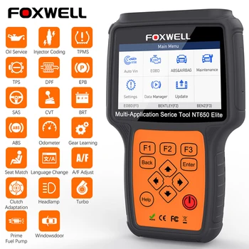 FOXWELL OBD2 Diagnostiske Scanner Til Bil NT650 Elite OBD2 Automotive Scanner Professionel TPMS ABS DPF EPB Nulstille Diagnostiske Værktøjer