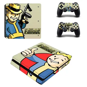 Fallout Stil PS4 Slim Skin Sticker til Sony Playstation 4 Slim Konsol & 2 Controllere Decal Vinyl Beskyttende Skind Stil 14