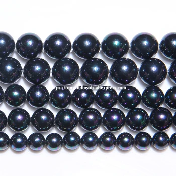 Farve Forgyldt Black Australske South Sea Perle Pulver Runde Løse Perler 6 8 10 12 MM Pick Størrelse til smykkefremstilling