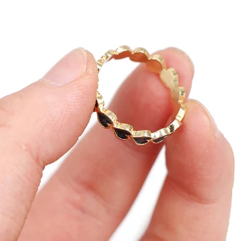 Farverig Emalje Hjerte Omgivet Dejlige Stacking Ringe Til Kvinder Minimalistisk Guldringe Til Bedste Ven Søde Hjerte Ring