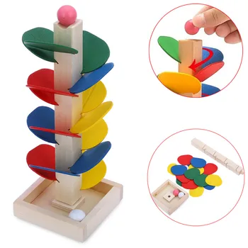 Farverige Træ, Marmor Bold, Køre Spor byggesten Kids Wood Spil Legetøj, som Børn Lære Uddannelsesmæssige DIY Træ Legetøj, Gaver,#4