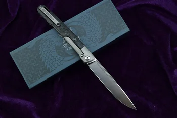 Fedt Dragon Design bejler M390 Blade Titanium/Kulstof Fiber Håndtag camping Fræser lomme knive udendørs Overlevelse knive EDC Værktøj