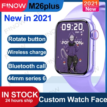 Finow M26plus/M16mini Smartwatch 2021 1.77/1.57 tommer relogio Trådløs Opladning M26 plus Smart Ur Mænd VS W66 Lite HW22 Pro Antal
