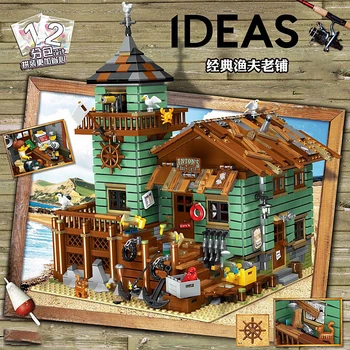 Fiskerens Hytte Modulære blokke Creativearchitecture Street View-Serien mursten Børn legetøj gaver Tæt samles 2049PCS