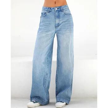 Flare Jeans Bukser Kvinder Vintage Denim Damer Jeans Kvinder Med Høj Talje Mode Stretch Bukser Lomme Plus Size Brede Ben Jeans