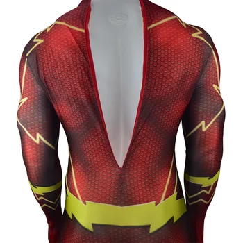 Flash Cosplay Kostume 3D Skygge Lycra Spandex Halloween Superhelt Barry Allen Zentai Dragt, Bodysuit Jumpsuits Fullbody Zentai