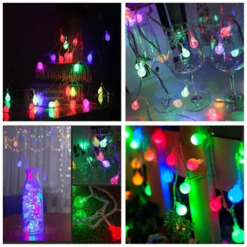 Flerfarvet 3,5 M 4,5 M Fe Garland LED Bold String Lys Vandtæt Til juletræ Bryllup Hjem Dekoration batteridrevne