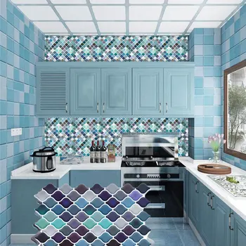 Fliser Mosaik Selvklæbende Wall Tile Mærkat Harpiks Mosaik Selvklæbende Wall Tile Skræl og Stick Køkken Stue Væggen
