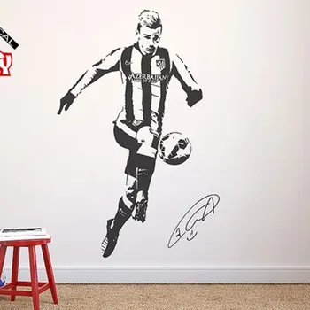 Fodboldspiller Anthony Griezmann Wall Sticker Drenge Sport Decal Soveværelse Dorm Home Decor Gratis Fragt