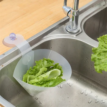 Foldbar Filter Afløbsbakke Suge Vask, Opbevaring Kurv Fleksibel Mad Strainer Køkken Anti-blocking Tragt