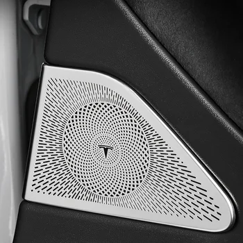 For 2020 2021 Tesla Model 3 En-søjle Horn Surround Back Foran Bageste Trekant Døren Luft Under Sæde Højttaler Indlæg Mærkat