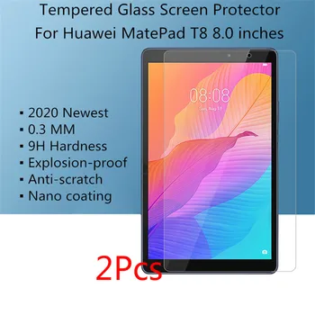 For Huawei MatePad T8 8.0 tommer Hærdet Glas Skærm Protektor 9H MatePad T8 T 8 2020 8