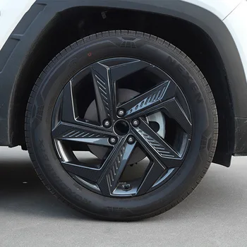 For Hyundai Tucson NX4 2021 Bil hjulnavet Sticker Carbon Fiber Dekorative Anti-Ridse Klistermærker Dækker Beskyttelse Tilbehør