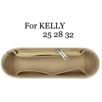 For Kelly25/28/32 håndtaske Makeup taske Organisere lynlås pose indsætte base shaper følte Toiletartikler Opbevaring Poser rejse kosmetik taske pige