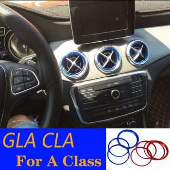 For Mercedes-Benz CLA GLA GLC Klasse W117 X156 AMG Bil Styling Air Condition AC Outlet luftskrue Ring Dække Trim Dekoration 5 PC ' er