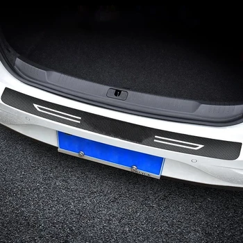 For NISSAN Bil Bageste Kofanger Klistermærker Carbon Fiber Protector, Bilens Bagagerum Dekorative Beskyttende Klistermærker Ændring Tilbehør