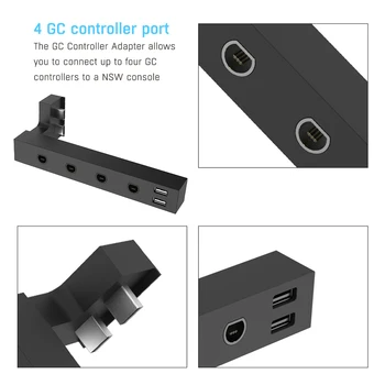 For Nintendo GameCube Wired Controller-Adapter 4 Porte Controller Adapter med 2 USB Porte