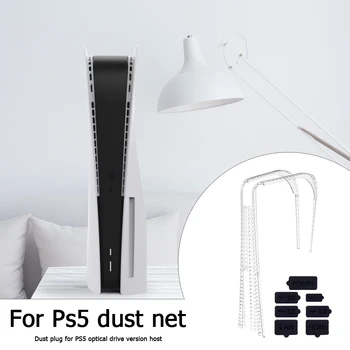 For PS5 Konsol Støvtæt Kit Klar Plastik Chassis støvtæt Net Silikone USB Støv Plug Tilbehør Til PlayStation Konsol 5